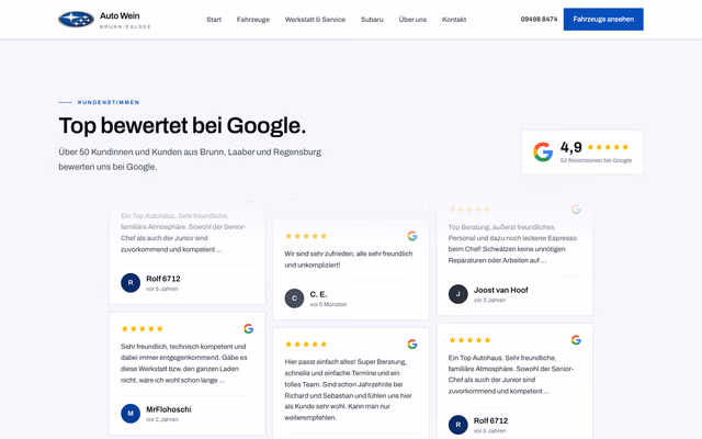 Website für Auto Wein – Autohaus & Werkstatt, Ausschnitt 4