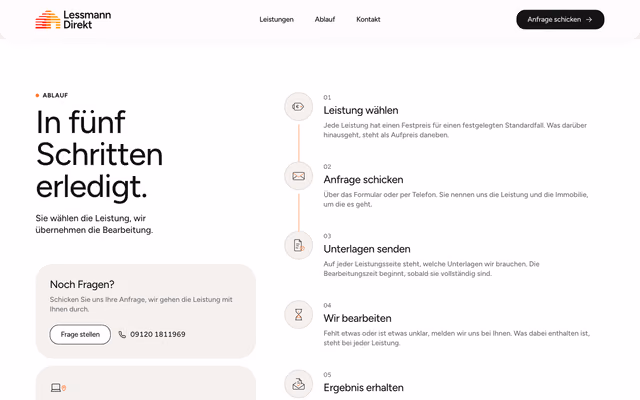 Website für Lessmann Direkt – Immobilienservice bei Nürnberg, Ausschnitt 4