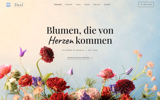 Website für Gärtnerei Daxl – Gärtnerei & Blumenhaus, Ausschnitt 1